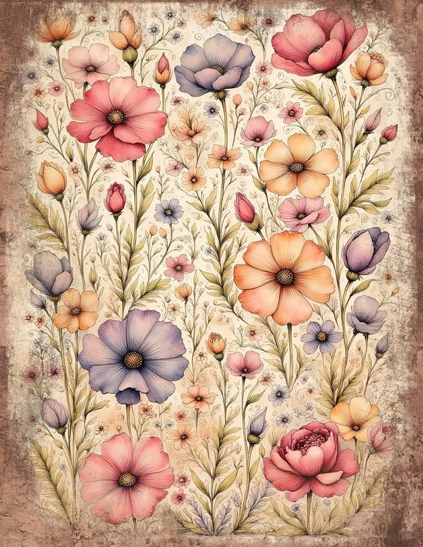 Whimsical Girls Junk Journal Pages: 60 Watercolor Digital Paper, Scrapbook Printables — image 25