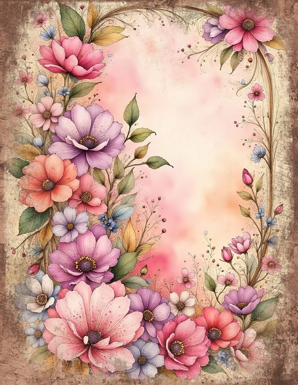 Whimsical Girls Junk Journal Pages: 60 Watercolor Digital Paper, Scrapbook Printables — image 26