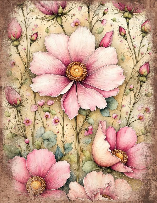 Whimsical Girls Junk Journal Pages: 60 Watercolor Digital Paper, Scrapbook Printables — image 28