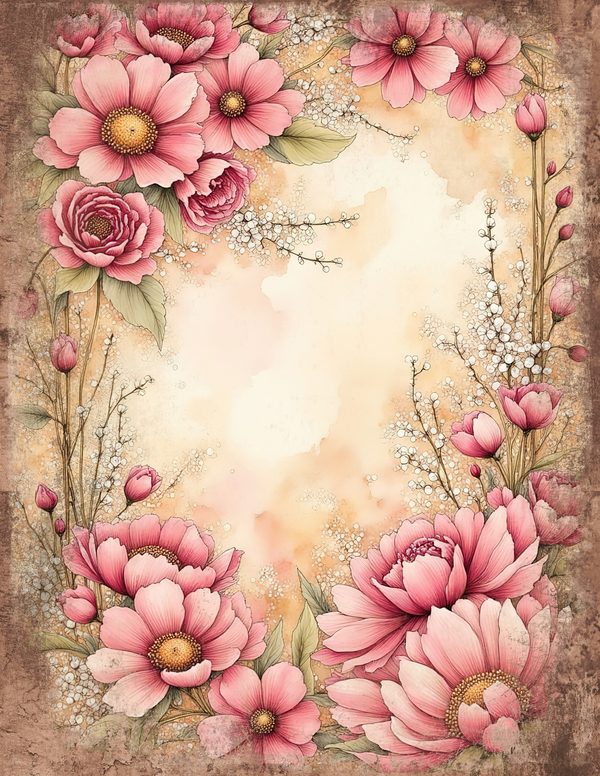 Whimsical Girls Junk Journal Pages: 60 Watercolor Digital Paper, Scrapbook Printables — image 29