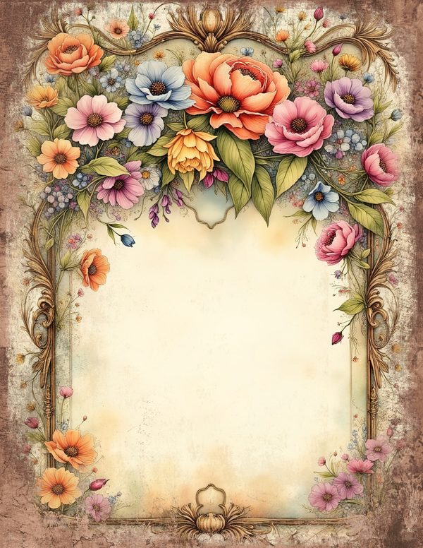 Whimsical Girls Junk Journal Pages: 60 Watercolor Digital Paper, Scrapbook Printables — image 31