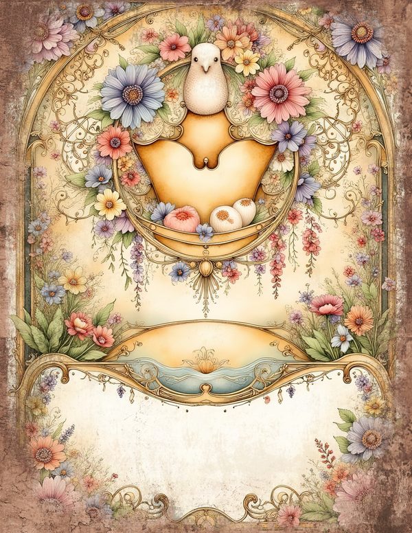 Whimsical Girls Junk Journal Pages: 60 Watercolor Digital Paper, Scrapbook Printables — image 33