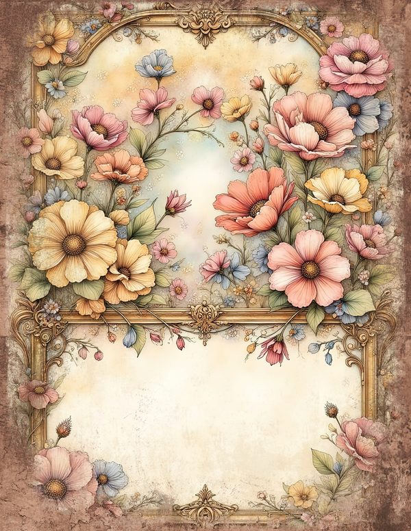 Whimsical Girls Junk Journal Pages: 60 Watercolor Digital Paper, Scrapbook Printables — image 34