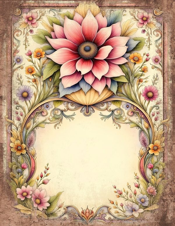 Whimsical Girls Junk Journal Pages: 60 Watercolor Digital Paper, Scrapbook Printables — image 36