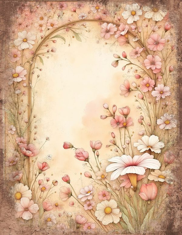 Whimsical Girls Junk Journal Pages: 60 Watercolor Digital Paper, Scrapbook Printables — image 40