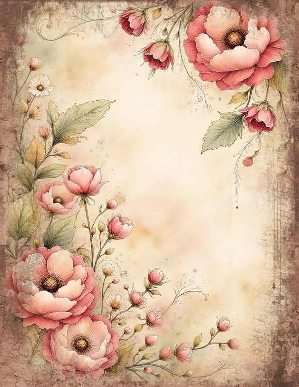Whimsical Girls Junk Journal Pages: 60 Watercolor Digital Paper, Scrapbook Printables — image 42