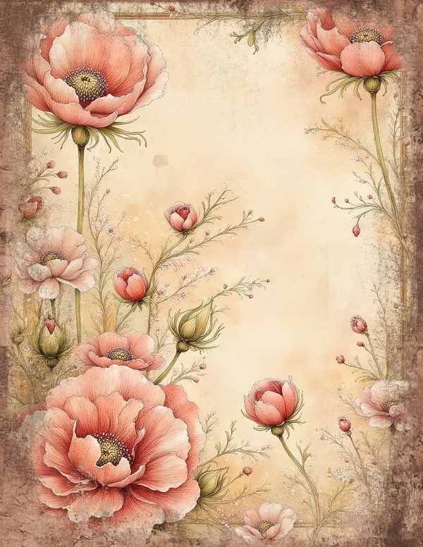 Whimsical Girls Junk Journal Pages: 60 Watercolor Digital Paper, Scrapbook Printables — image 44