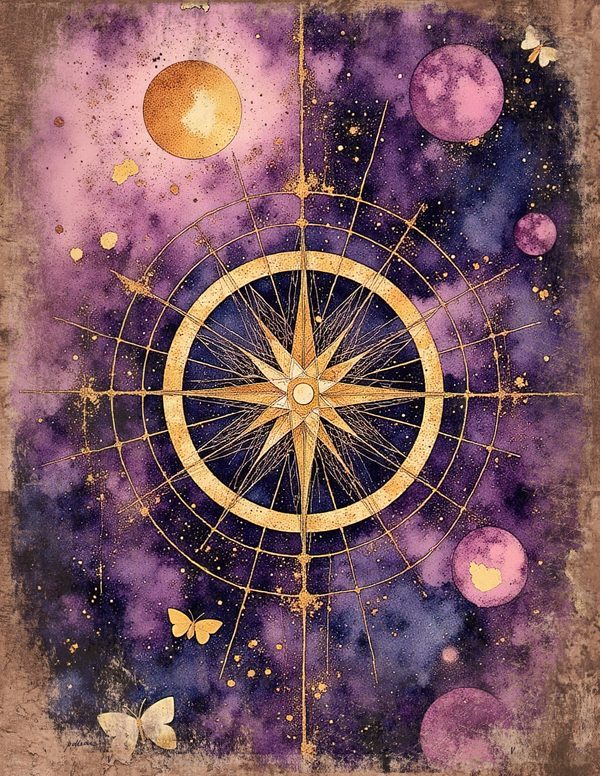 Cosmos Nebula Moth Junk Journal Pages: 60 Watercolor Digital Paper, Scrapbook Printables — image 3