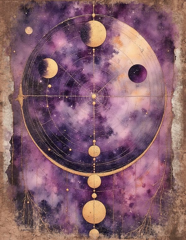 Cosmos Nebula Moth Junk Journal Pages: 60 Watercolor Digital Paper, Scrapbook Printables — image 15