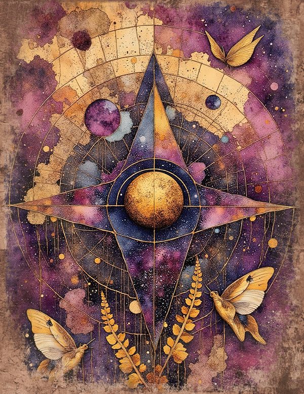 Cosmos Nebula Moth Junk Journal Pages: 60 Watercolor Digital Paper, Scrapbook Printables — image 16