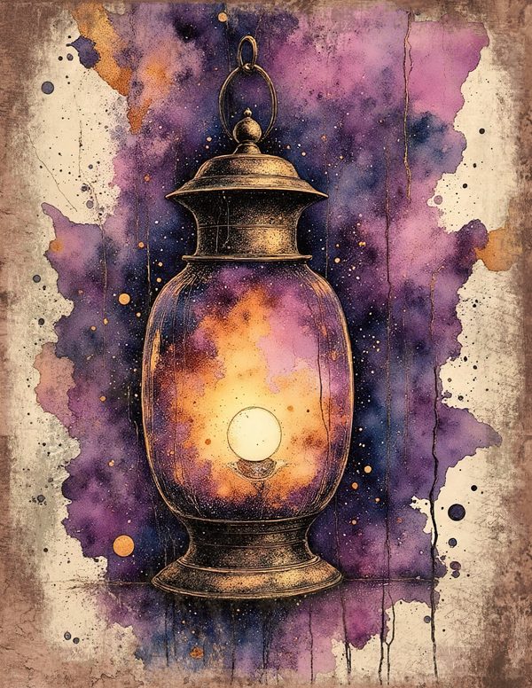 Cosmos Nebula Moth Junk Journal Pages: 60 Watercolor Digital Paper, Scrapbook Printables — image 47