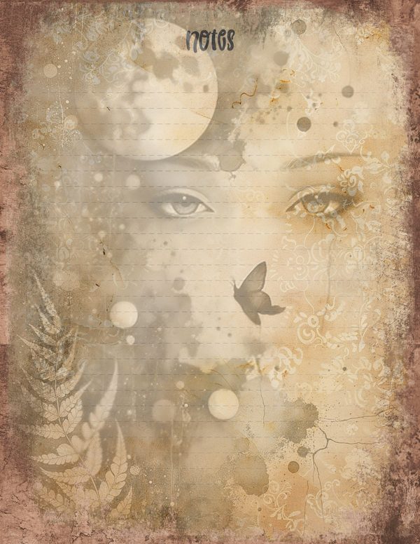 Cosmos Nebula Moth Junk Journal Pages: 60 Watercolor Digital Paper, Scrapbook Printables — image 54
