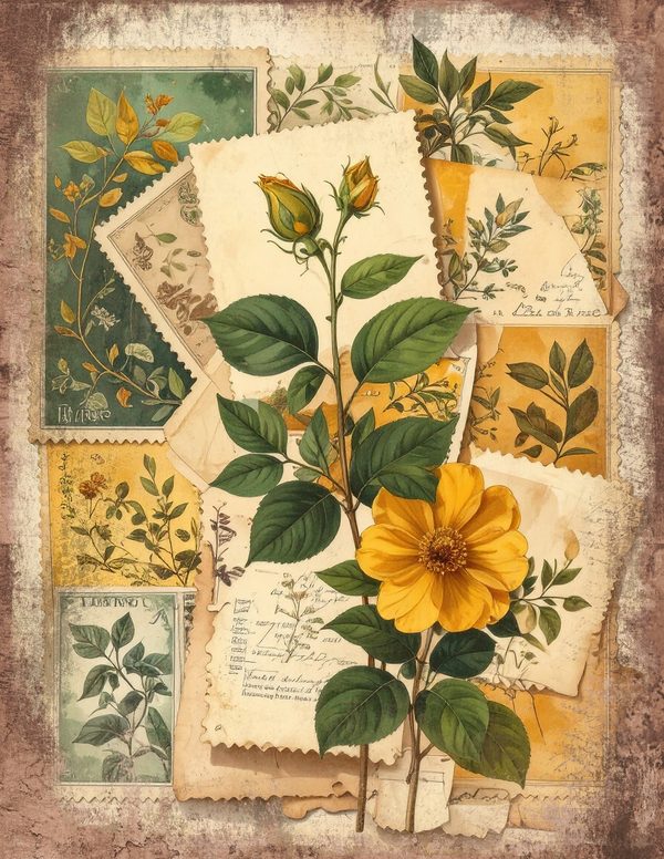 Wildlflower Meadow Junk Journal Pages: 65 Watercolor Digital Paper - Scrapbook Printables - Commercial Use — image 1