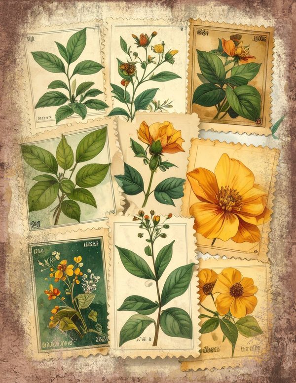 Wildlflower Meadow Junk Journal Pages: 65 Watercolor Digital Paper - Scrapbook Printables - Commercial Use — image 2