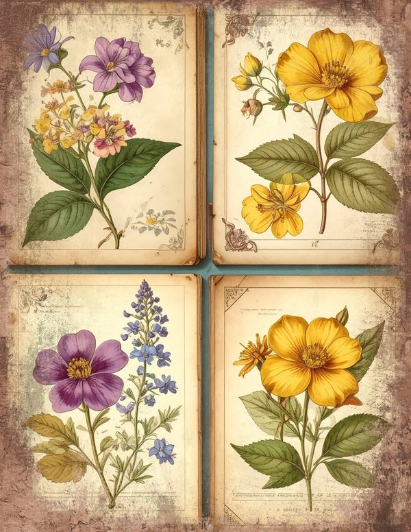 Wildlflower Meadow Junk Journal Pages: 65 Watercolor Digital Paper - Scrapbook Printables - Commercial Use — image 11