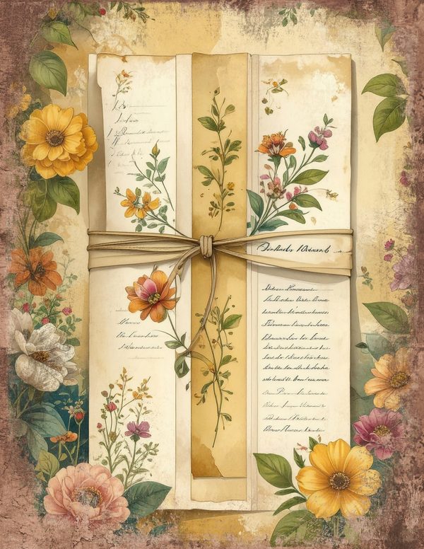 Wildlflower Meadow Junk Journal Pages: 65 Watercolor Digital Paper - Scrapbook Printables - Commercial Use — image 21