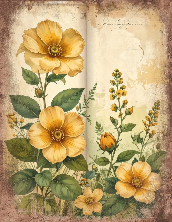 Wildlflower Meadow Junk Journal Pages: 65 Watercolor Digital Paper - Scrapbook Printables - Commercial Use — image 22