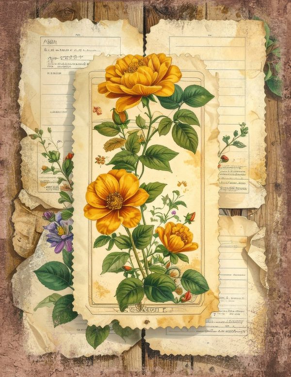 Wildlflower Meadow Junk Journal Pages: 65 Watercolor Digital Paper - Scrapbook Printables - Commercial Use — image 28