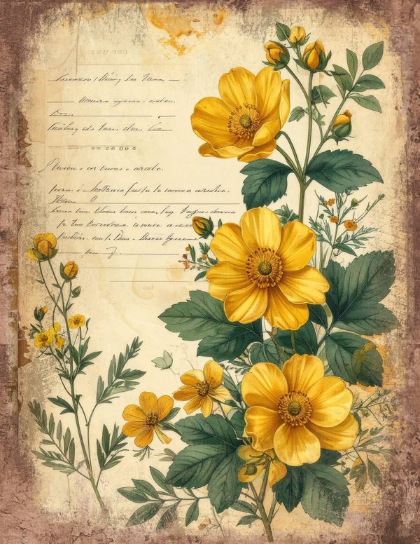 Wildlflower Meadow Junk Journal Pages: 65 Watercolor Digital Paper - Scrapbook Printables - Commercial Use — image 36