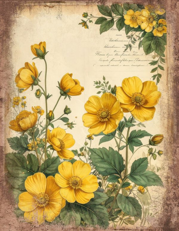 Wildlflower Meadow Junk Journal Pages: 65 Watercolor Digital Paper - Scrapbook Printables - Commercial Use — image 37