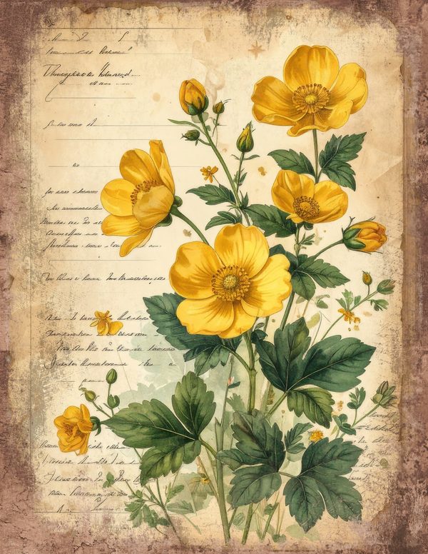 Wildlflower Meadow Junk Journal Pages: 65 Watercolor Digital Paper - Scrapbook Printables - Commercial Use — image 39