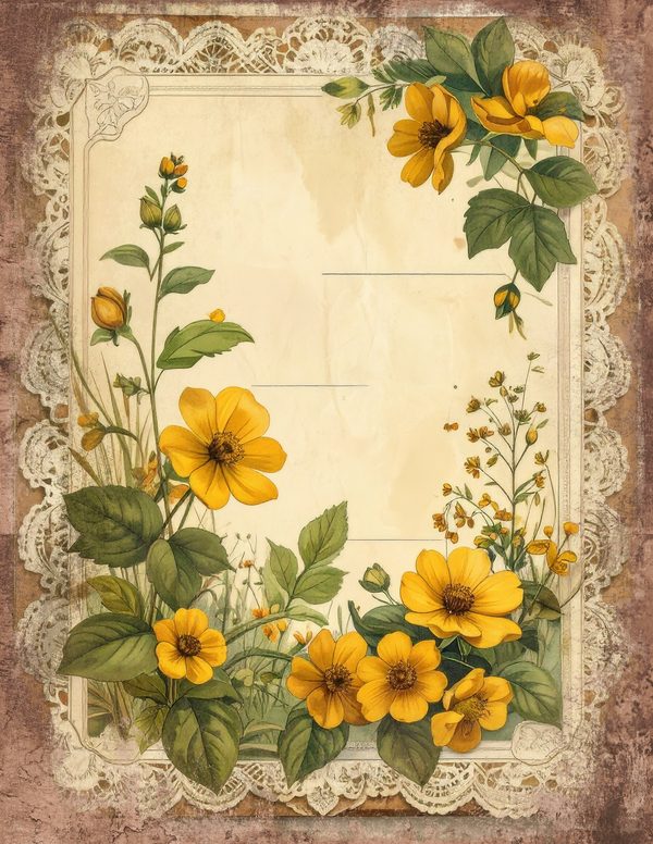 Wildlflower Meadow Junk Journal Pages: 65 Watercolor Digital Paper - Scrapbook Printables - Commercial Use — image 44