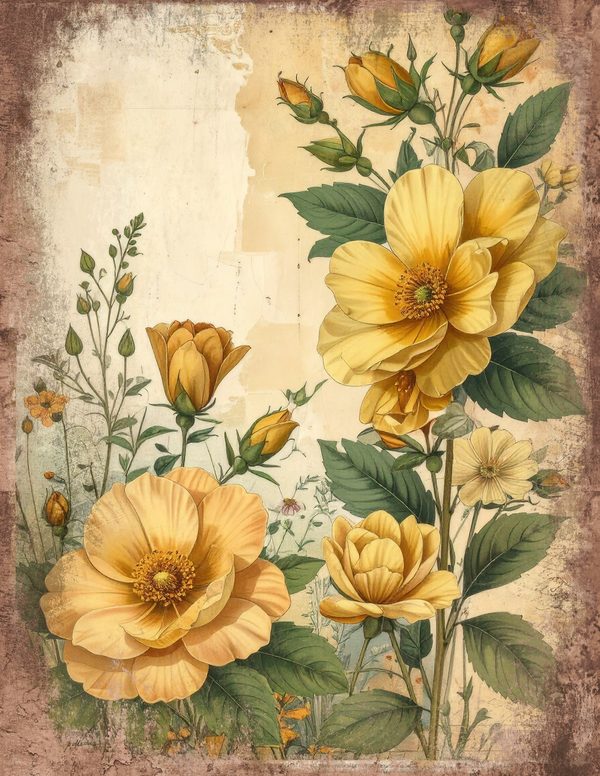 Wildlflower Meadow Junk Journal Pages: 65 Watercolor Digital Paper - Scrapbook Printables - Commercial Use — image 47