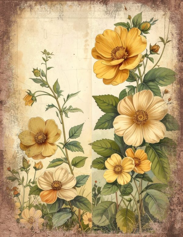 Wildlflower Meadow Junk Journal Pages: 65 Watercolor Digital Paper - Scrapbook Printables - Commercial Use — image 48