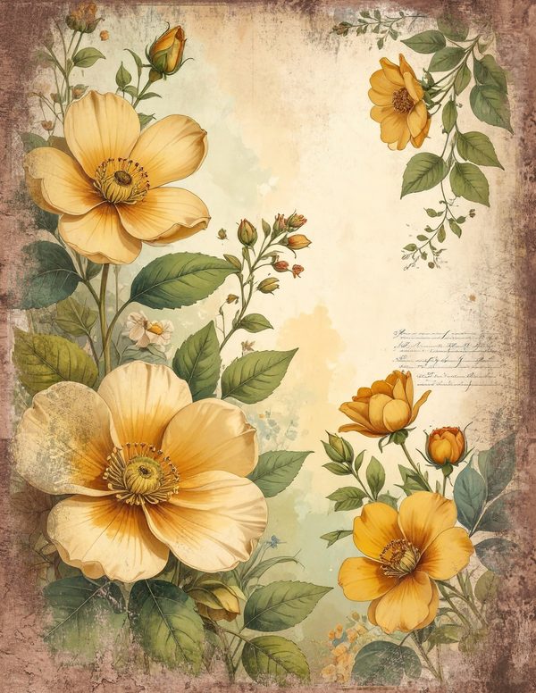 Wildlflower Meadow Junk Journal Pages: 65 Watercolor Digital Paper - Scrapbook Printables - Commercial Use — image 52