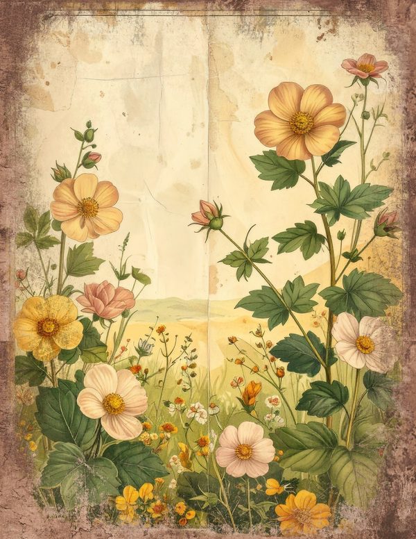 Wildlflower Meadow Junk Journal Pages: 65 Watercolor Digital Paper - Scrapbook Printables - Commercial Use — image 53