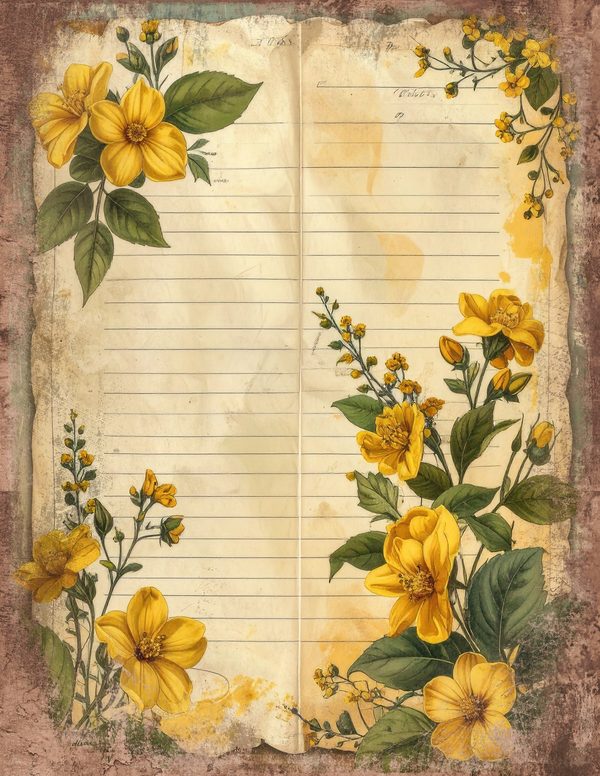 Wildlflower Meadow Junk Journal Pages: 65 Watercolor Digital Paper - Scrapbook Printables - Commercial Use — image 54