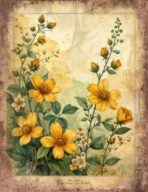 Wildlflower Meadow Junk Journal Pages: 65 Watercolor Digital Paper - Scrapbook Printables - Commercial Use — image 58