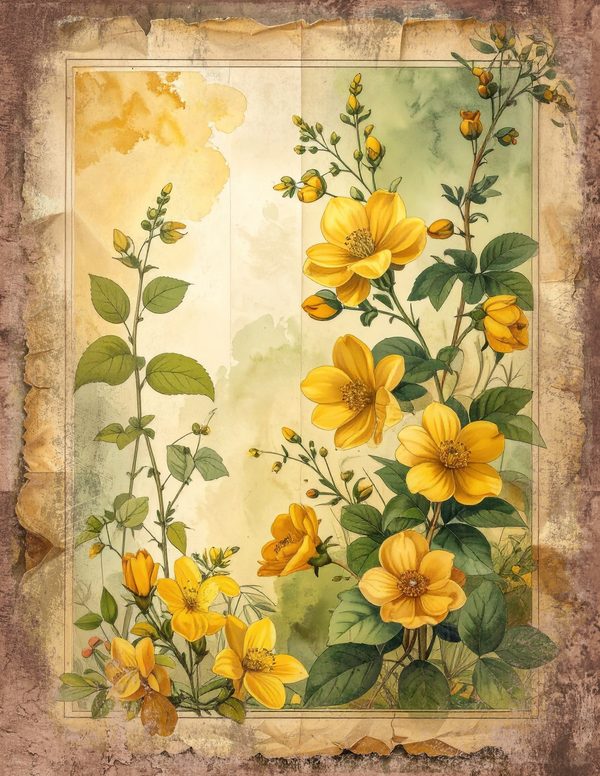 Wildlflower Meadow Junk Journal Pages: 65 Watercolor Digital Paper - Scrapbook Printables - Commercial Use — image 59