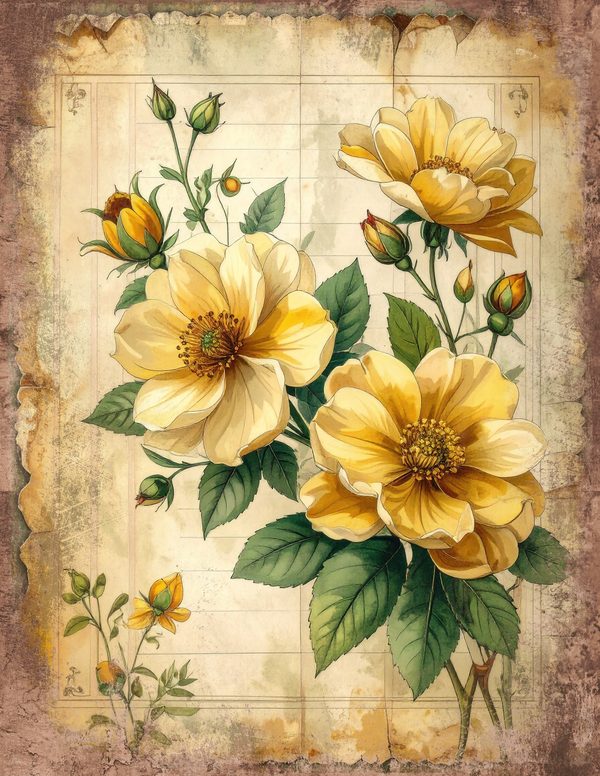 Wildlflower Meadow Junk Journal Pages: 65 Watercolor Digital Paper - Scrapbook Printables - Commercial Use — image 60