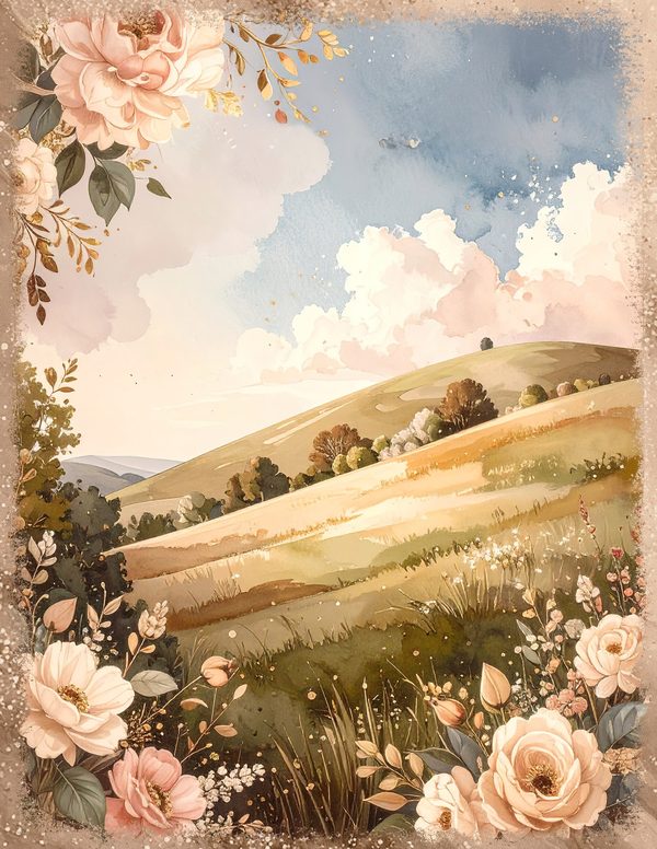 Palomino Horse Beauty Junk Journal Pages: 60 Watercolor Digital Paper - Scrapbook Printables — image 44