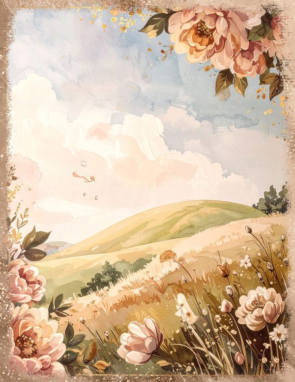 Palomino Horse Beauty Junk Journal Pages: 60 Watercolor Digital Paper - Scrapbook Printables — image 45