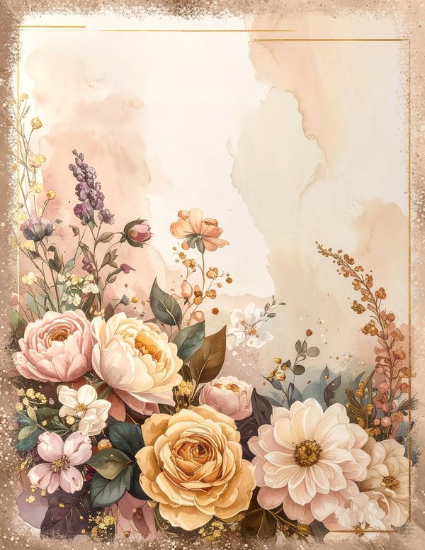 Palomino Horse Beauty Junk Journal Pages: 60 Watercolor Digital Paper - Scrapbook Printables — image 46
