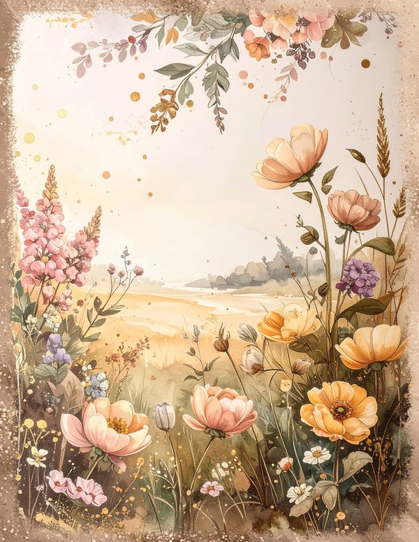 Palomino Horse Beauty Junk Journal Pages: 60 Watercolor Digital Paper - Scrapbook Printables — image 47