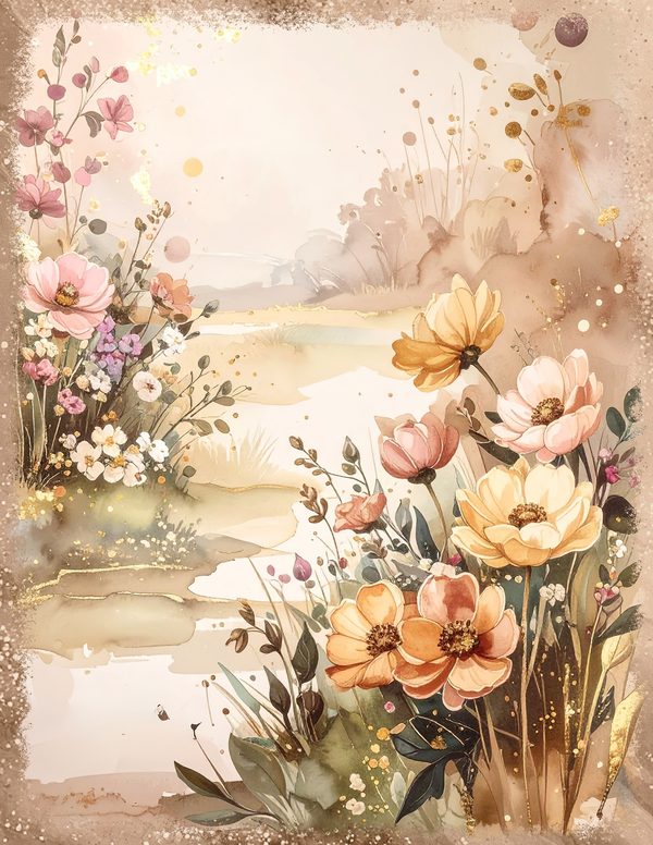 Palomino Horse Beauty Junk Journal Pages: 60 Watercolor Digital Paper - Scrapbook Printables — image 48