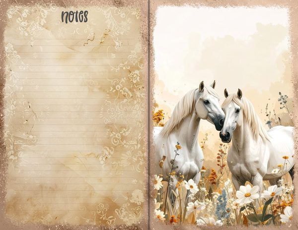 30 Palomino Pony Journal Spreads: Printable Open Book Pages - Commercial Use JPGs — image 28