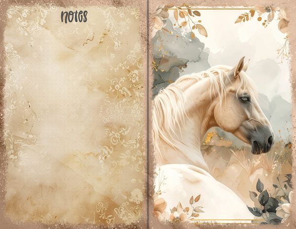 30 Palomino Pony Journal Spreads: Printable Open Book Pages - Commercial Use JPGs — image 30