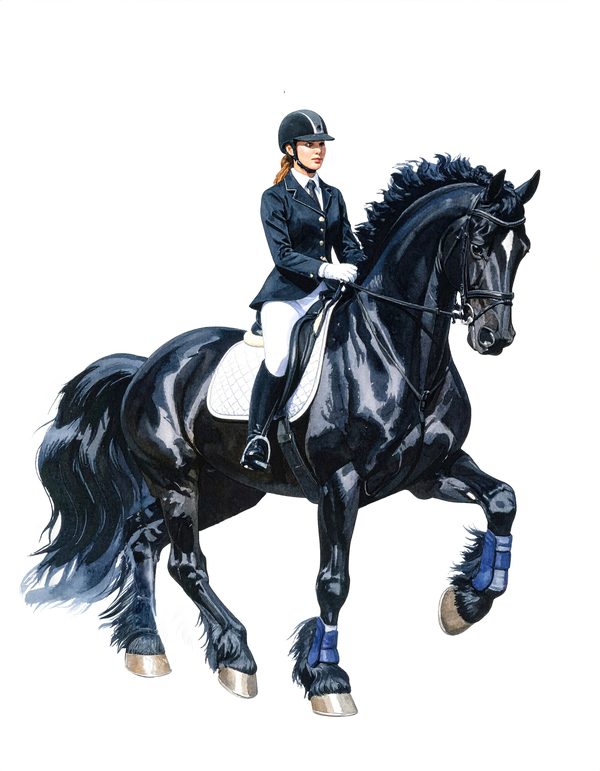 11 Watercolor Dressage Clipart: Equestrian Art Illustration (Digital Download, Commercial Use) — image 2