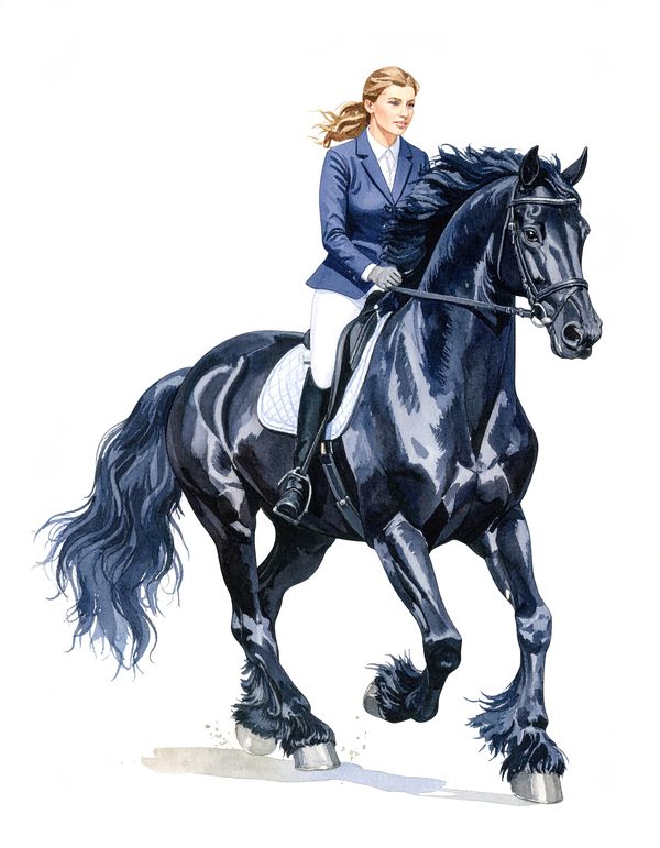 11 Watercolor Dressage Clipart: Equestrian Art Illustration (Digital Download, Commercial Use) — image 6