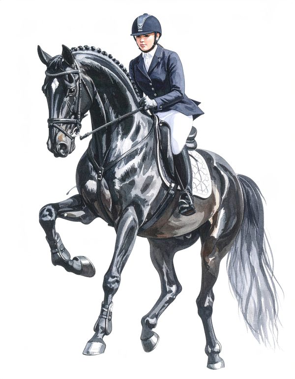 11 Watercolor Dressage Clipart: Equestrian Art Illustration (Digital Download, Commercial Use) — image 8