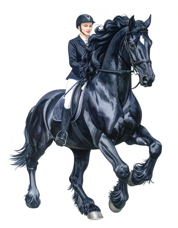 11 Watercolor Dressage Clipart: Equestrian Art Illustration (Digital Download, Commercial Use) — image 9