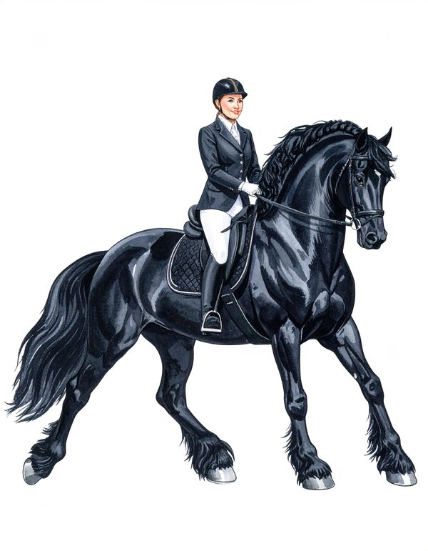 11 Watercolor Dressage Clipart: Equestrian Art Illustration (Digital Download, Commercial Use) — image 10