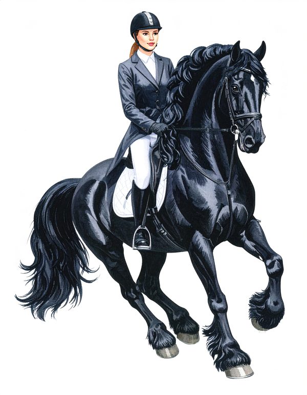 11 Watercolor Dressage Clipart: Equestrian Art Illustration (Digital Download, Commercial Use) — image 11