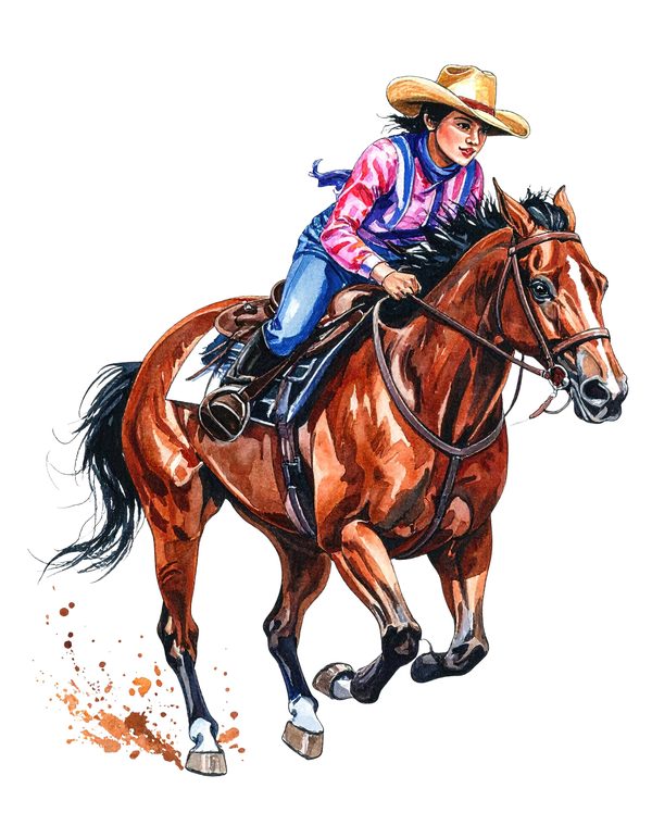 15 Western Horse Riding Clipart PNG - Watercolor Style (Digital Download, Commercial Use) — image 1