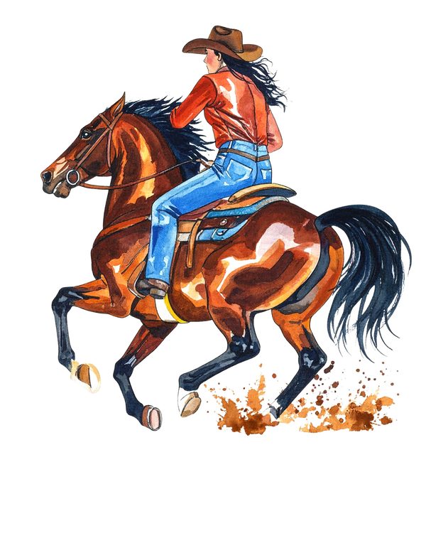 15 Western Horse Riding Clipart PNG - Watercolor Style (Digital Download, Commercial Use) — image 2