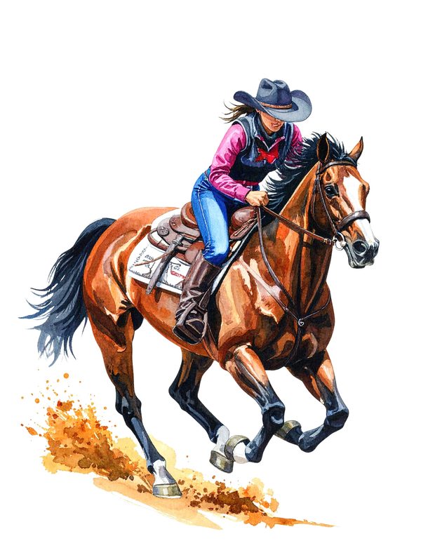 15 Western Horse Riding Clipart PNG - Watercolor Style (Digital Download, Commercial Use) — image 3